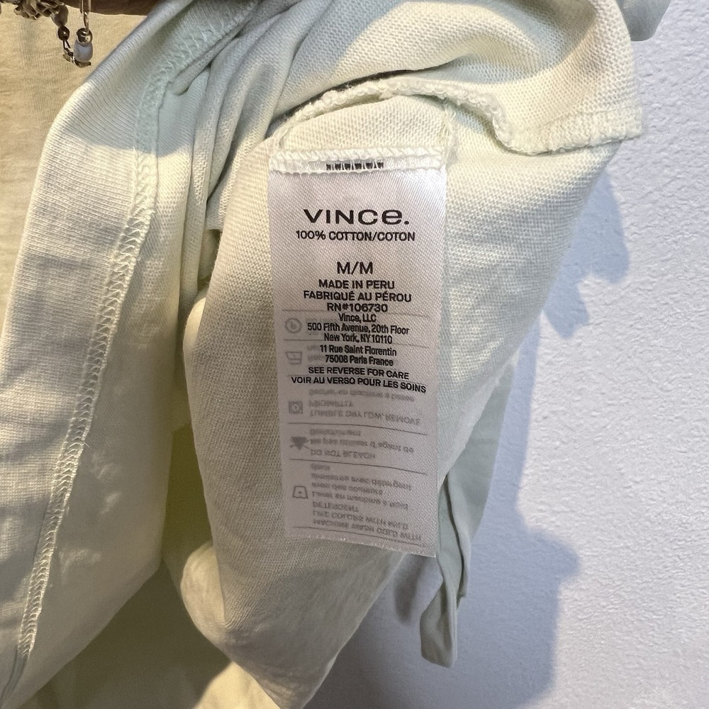 VINCE Tie Waist Cotton T-shirt Dress In Ecru/Cream Size M $195 Minimalist - Picture 6 of 9
